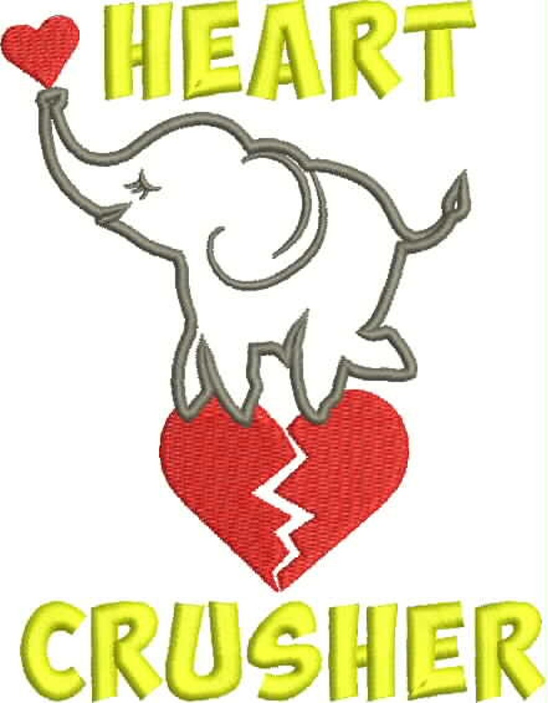 Embroidery Design Machine Embroidery Design DesignsbyHocane Heart Crusher 4 Sizes Instant Download