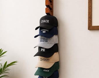 Gift For Baseball Coach Hat Organizer Football Coach Cap Rack PE Teacher Gift Wall Mount Hat Holder Sport Coach Gym Teacher Appreciation Gif