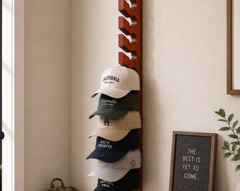 Graduation Gift For Him Hat Organizer Wall Mounted Baseball Cap Rack Dorm Room Storage Gift For Hat Lover Snapback Display College Grad Gift