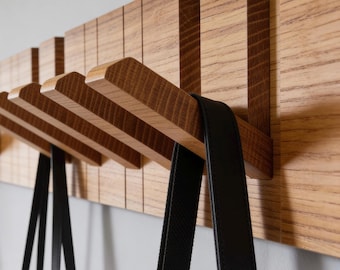 Oak Wood Coat Rack Wall Mounted Solid Oak Piano Coat Rack Modern Scandinavian Home Entryway Organizer Natural Wooden Hook Rail For Hallway