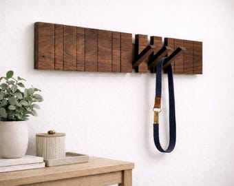 Dog Leash Hanger Wooden Rack For Dog Collar Wall Hook Pet Organizer For Entryway Modern Minimal Piano Coat Organizer With Foldable Hanger