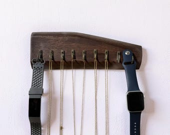 Schmuck Organizer für Schlafzimmer Wand befestigt Display für Uhr Halskette Armband Ring, Aufhänger für ihr Zubehör Schmuck Halter Geschenk für Frau