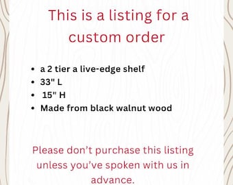 Floating Walnut Shelf Live Edge Tiered Accent Wall Shelf Modern Mid Century Inspired Wall Decor Solid Wood Display Shelf, Living Room Decor