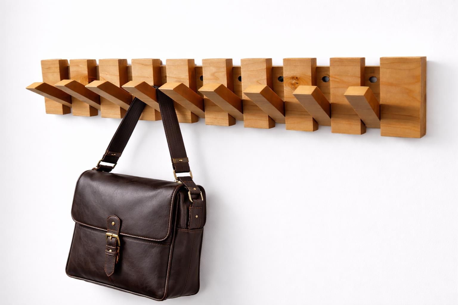 Modern Scandinavian Coat Rack Wooden Hook Wall Rack for Jacket Hat