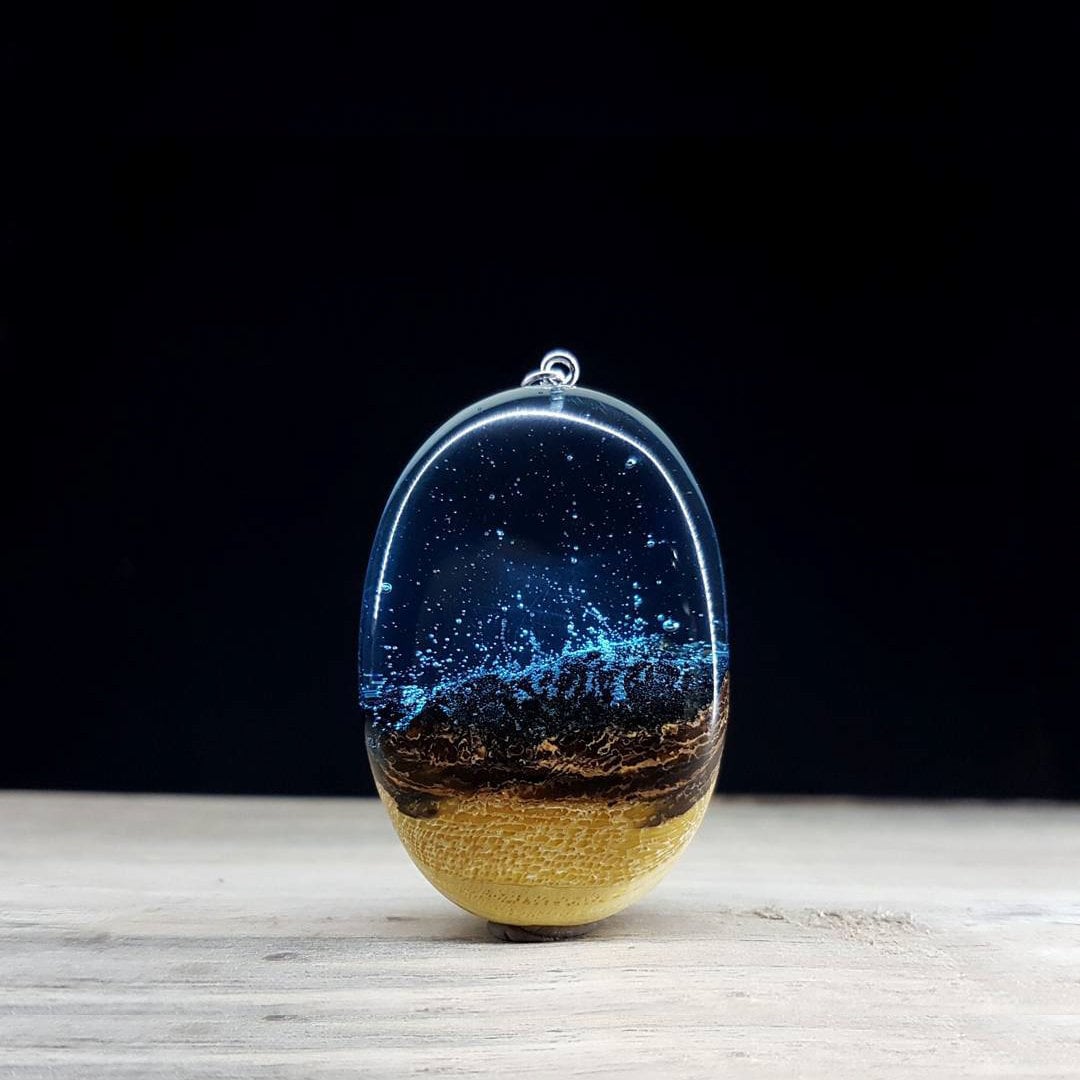 Resin Jewelry Ocean Inspired Boho Necklace, Unique Gift for