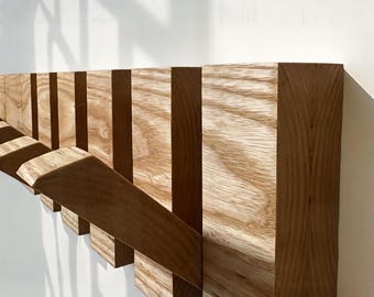 Ash Wood Piano Key Rack Modern Scandinavian Coat Hook Minimal Folding Wall Mounted Coat Rack Custom Entryway Coat Hanger Hallway Living Room