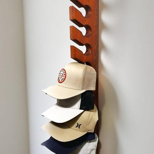 Wooden Hat Rack for Baseball Cap Wall Mount Hat Holder Gift for Men Golf Cap Holder Birthday Gift Husband Christmas Entryway Storage Hanger image 13