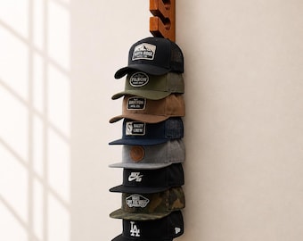 Father's Day Gift For Hat Lover Baseball Cap Collector Gift Wall Mounted Trucker Hat Rack For Men  Snapback Display Closet Organizer Storage