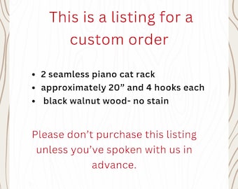 Custom 10 hooks Piano Coat Rack 29" L 7" H