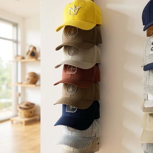 Wooden Hat Rack for Baseball Cap Wall Mount Hat Holder Gift for Men Golf Cap Holder Birthday Gift Husband Christmas Entryway Storage Hanger image 11