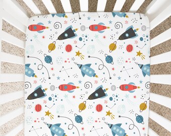 rocket ship crib bedding