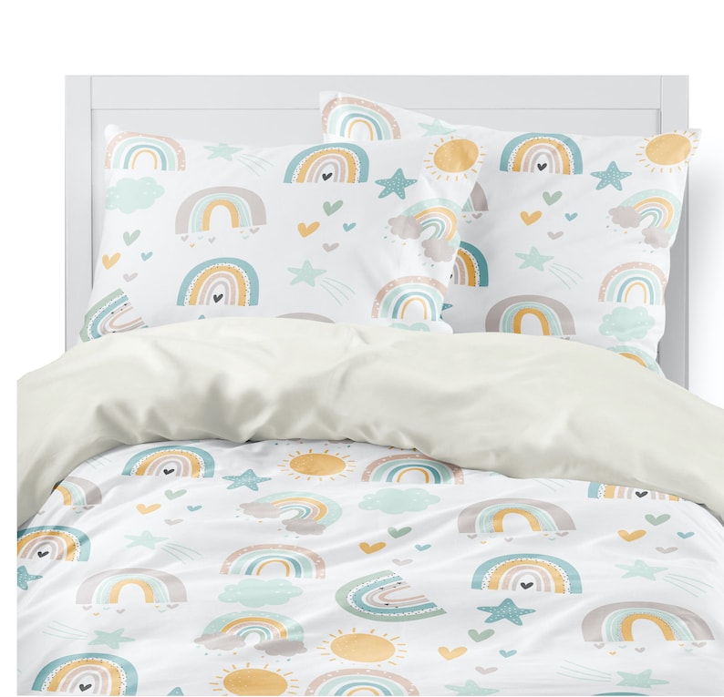 Rainbow Kid's Unisex Bedding Set Kids Comforter Rainbow Etsy