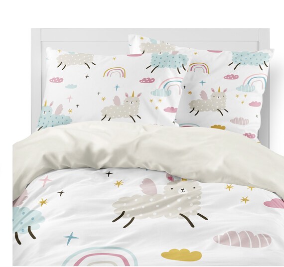 Llama Rainbow Kid's Bedding Set Girl's 