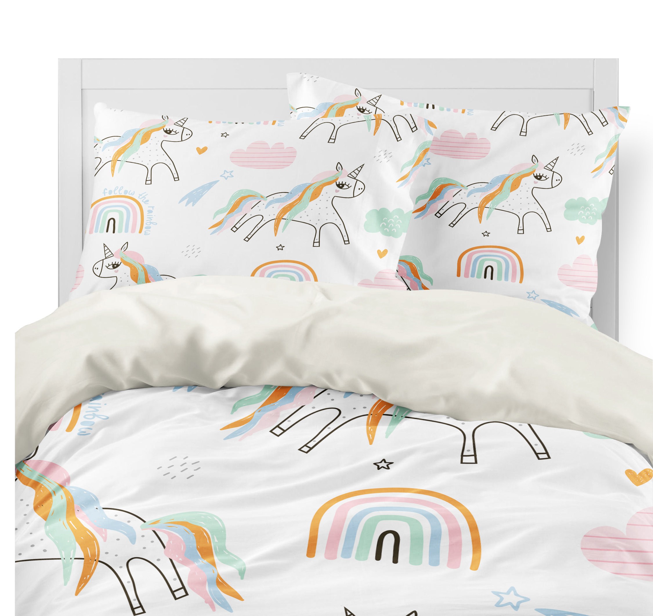 Boho Unicorn Rainbow Girl S Bedding Set Boho Unicorn Rainbow Girl S Bedding Set, Rainbow Bedding King