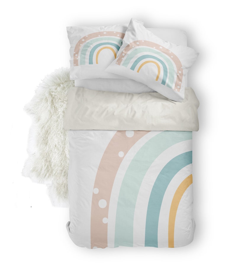 Pastel Rainbow Bedding Set Kid's Bed Set Kid's Etsy