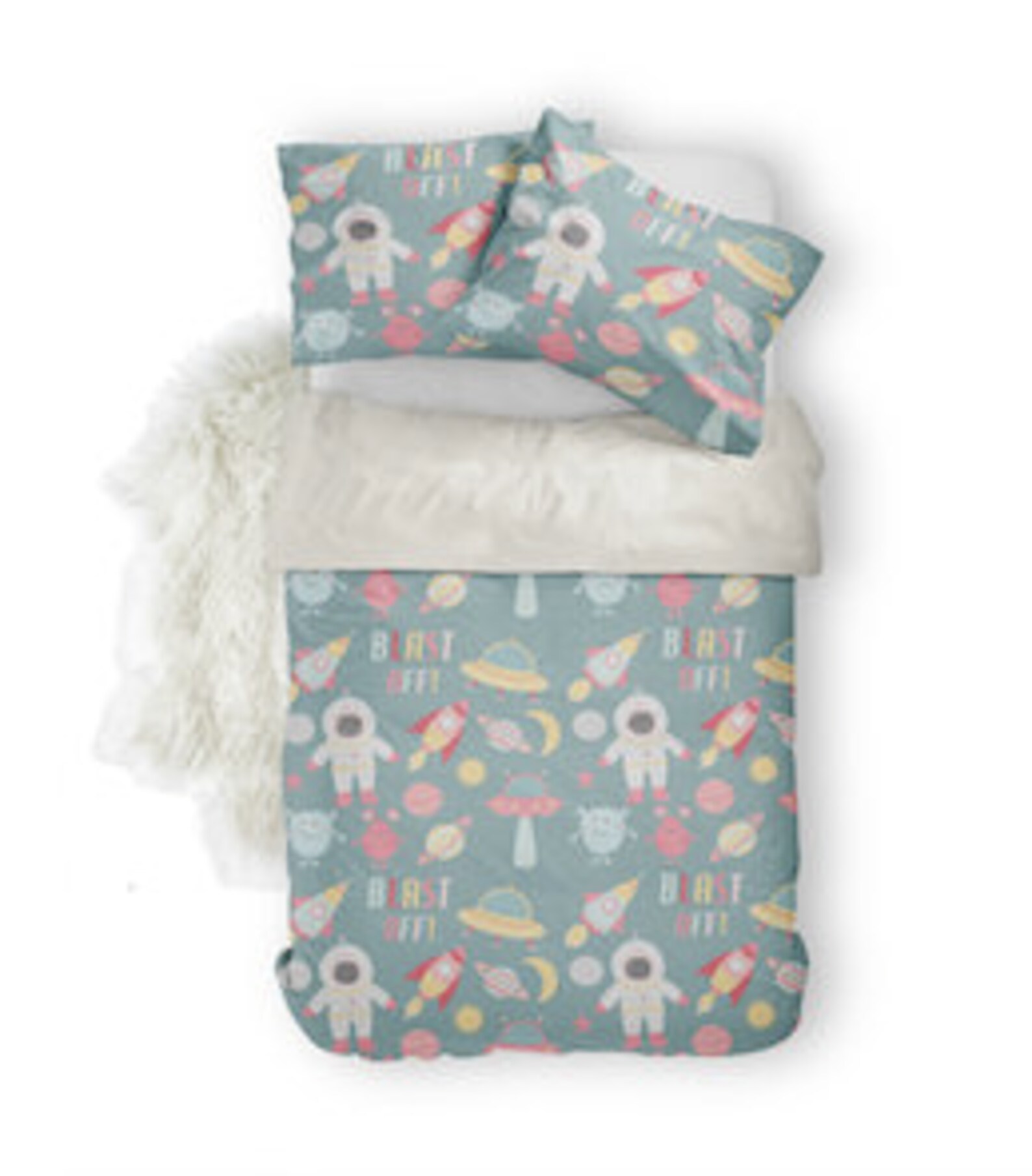 Girl's Space Bedding Kid's Bed Set Space Girl Etsy Canada