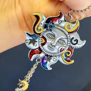 Large colorful sun dongle chain bracelet, celestial bracelet,sunshine bracelet