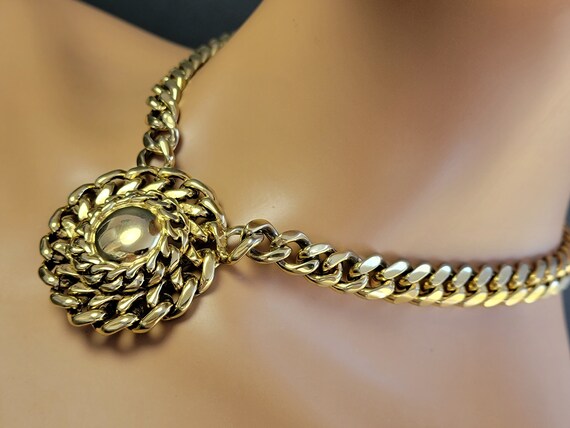 Large gold medallion necklace,medallion necklace … - image 7