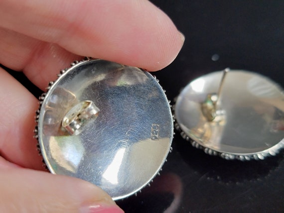 Small cluster flower sterling silver earrings,ste… - image 9