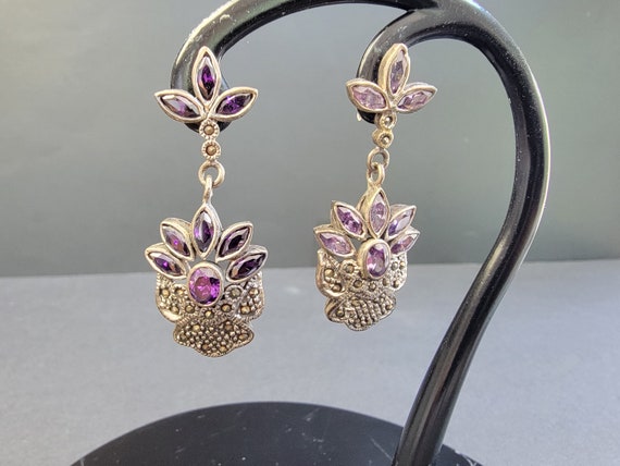 Sterling silver lavender earrings flower,lavender… - image 7