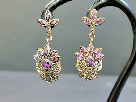 Sterling silver lavender earrings flower,lavender… - image 9