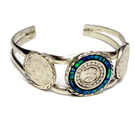 Abalone shell sterling silver cuff bracelet, 925 … - image 6