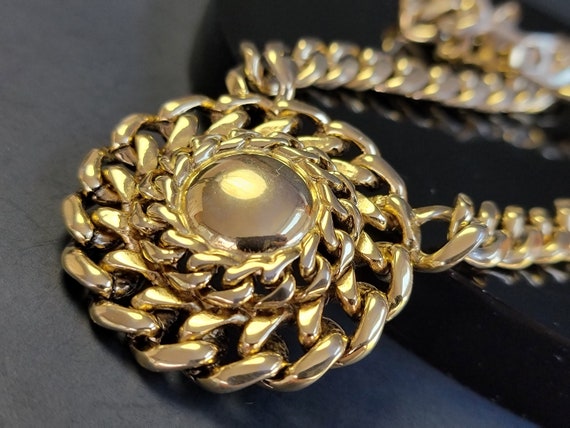 Large gold medallion necklace,medallion necklace … - image 3