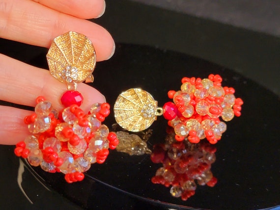 Coral 3 AB crystal matching jewelry set,matching … - image 7