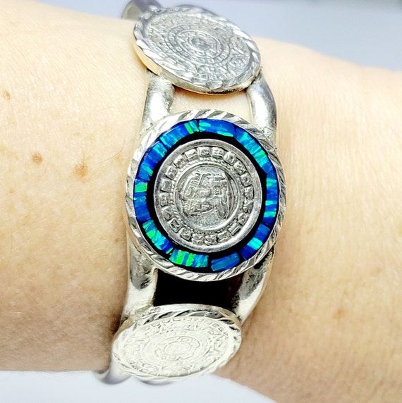 Abalone shell sterling silver cuff bracelet, 925 … - image 1