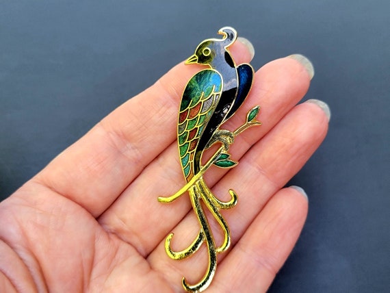 Colorful peacock jewelry,blue bird,bird lover gif… - image 5