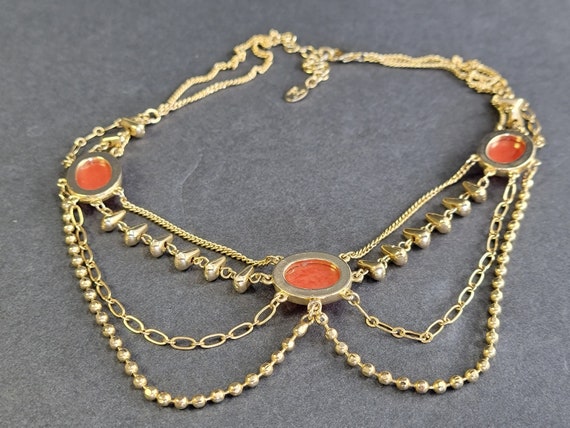 Robert Rose orange opal statement necklace,Yellow… - image 4