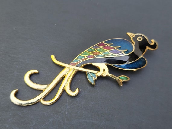 Colorful peacock jewelry,blue bird,bird lover gif… - image 2