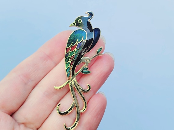 Colorful peacock jewelry,blue bird,bird lover gif… - image 1
