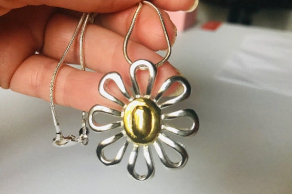 925 Sterling Silver Daisy Necklace,Aster flower ne