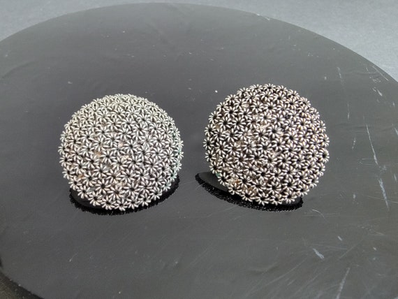 Small cluster flower sterling silver earrings,ste… - image 7