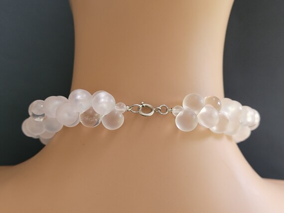 Cluster pink clear bubble choker necklace,cluster… - image 9