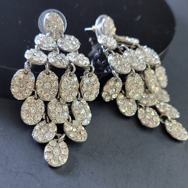 Homecoming rhinestone drop earrings,pageant earrings wedding,rhinestone cluster dangle earring,shoulder duster earring,pageant jewelry girls