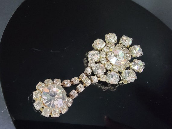 Vintage Small Rhinestone Cluster Brooch Pin Estate Jewelry Find