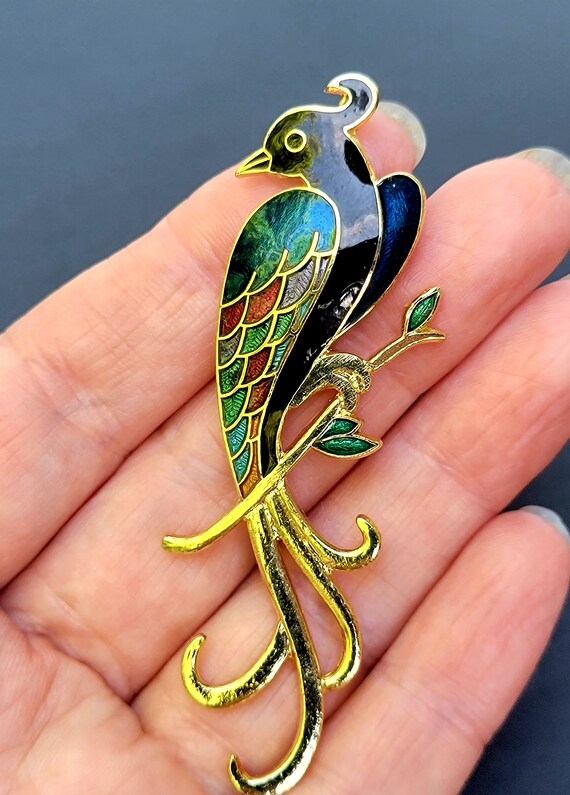 Colorful peacock jewelry,blue bird,bird lover gif… - image 3