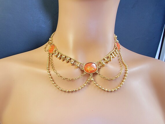 Robert Rose orange opal statement necklace,Yellow… - image 2