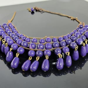 Faux Lapis Lazuli Tropfen Anhänger Halskette, Perlen Lapis Lazuli Halskette, etwas Blaues