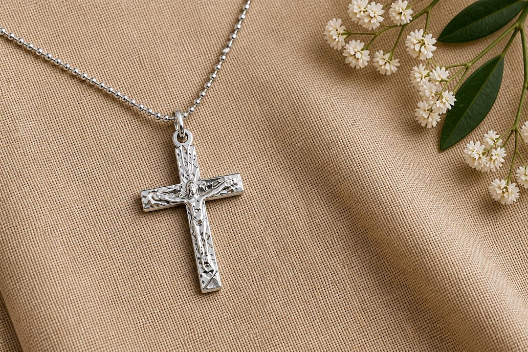 Vintage Sterling Silver Crucifix Pendant | Religious Cross Charm - Etsy