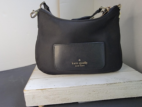 Kate Spade Small Black Leather Crossbody Bag, Adjustable Strap - Etsy