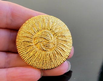 Large Gold texture sunburst scarf ring ,vintage scarf clip, Antique Scarf Ring, Scarf Buckle Ring