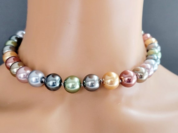 Big pearl bead necklace - Gem