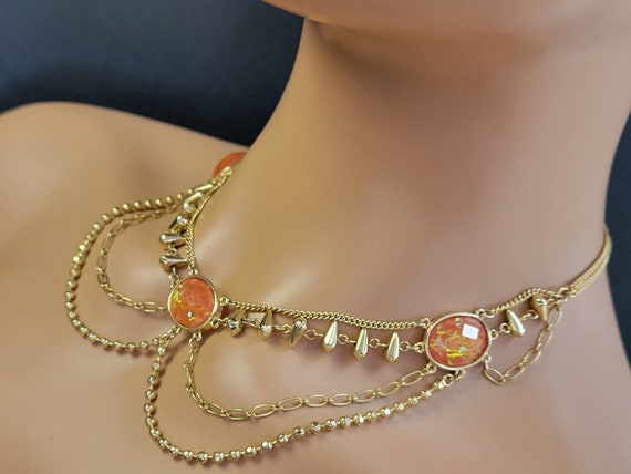Robert Rose orange opal statement necklace,Yellow… - image 3