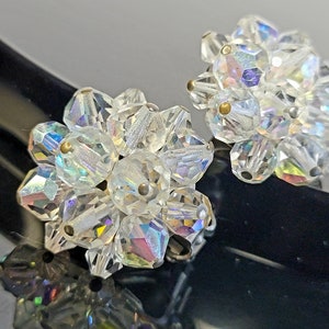 Sparkling aurora borealis clip on earrings, non pierced earrings for women,clip on earrings for women,bride earrings for wedding day,