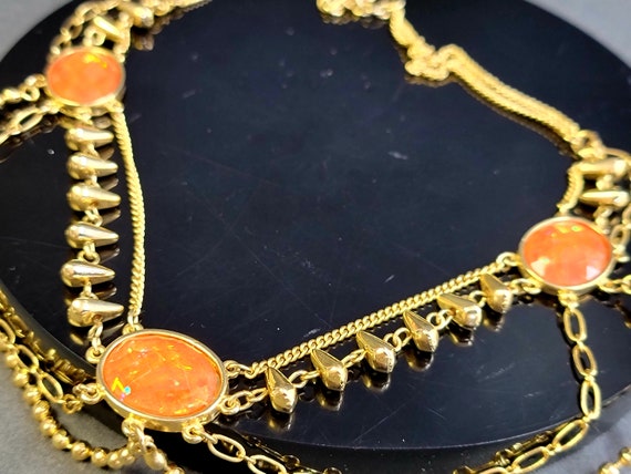 Robert Rose orange opal statement necklace,Yellow… - image 8