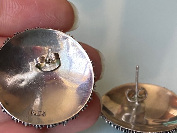 Small cluster flower sterling silver earrings,ste… - image 5