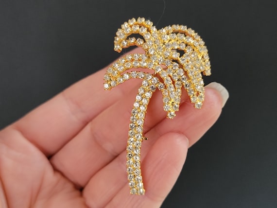 Summer rhinestone palm tree brooch pin,palm tree … - image 7
